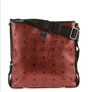 MCM Scooter Metallic Red Messenger crossbody Bag